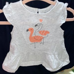 Gray flamingo shirt